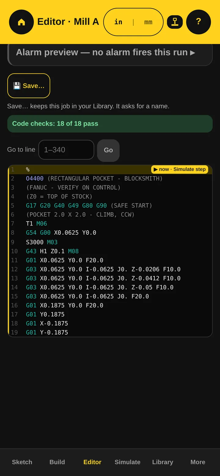 BlockSmith Editor screen