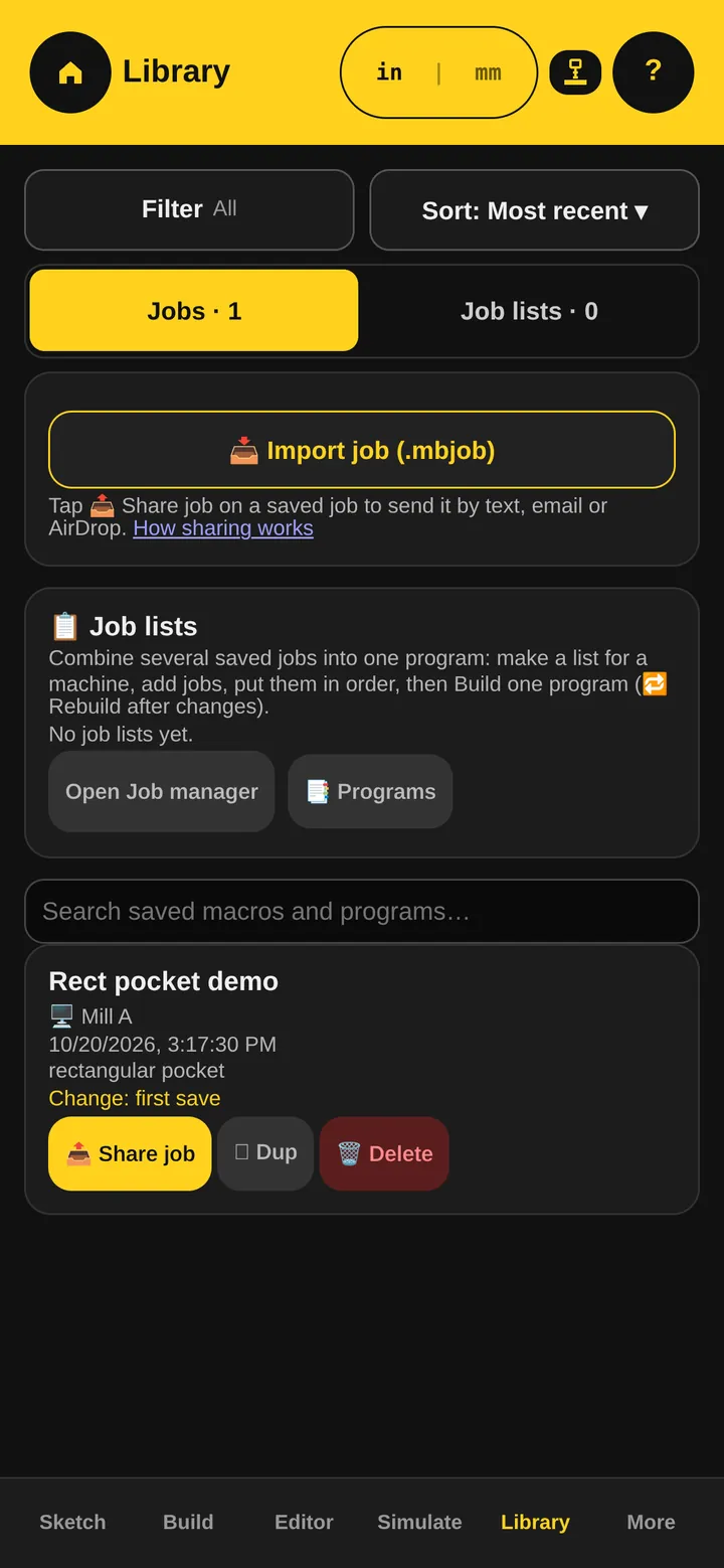 BlockSmith Library screen