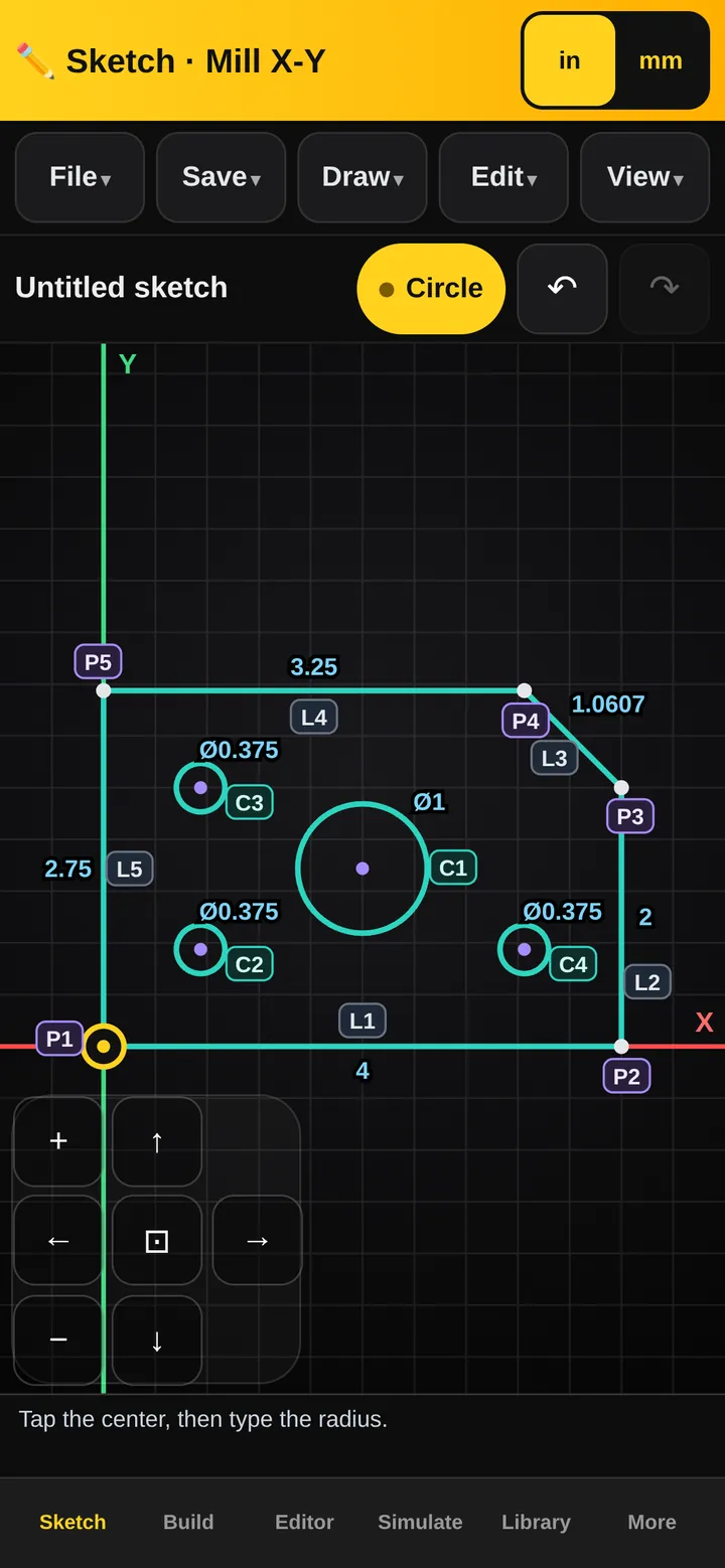 BlockSmith Sketch screen